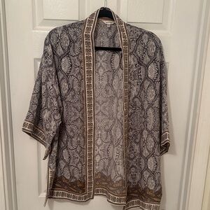 Max Studio Gray and Brown Paisley Jacket